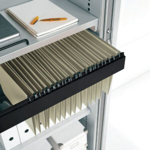 Pull-out roller door cabinet